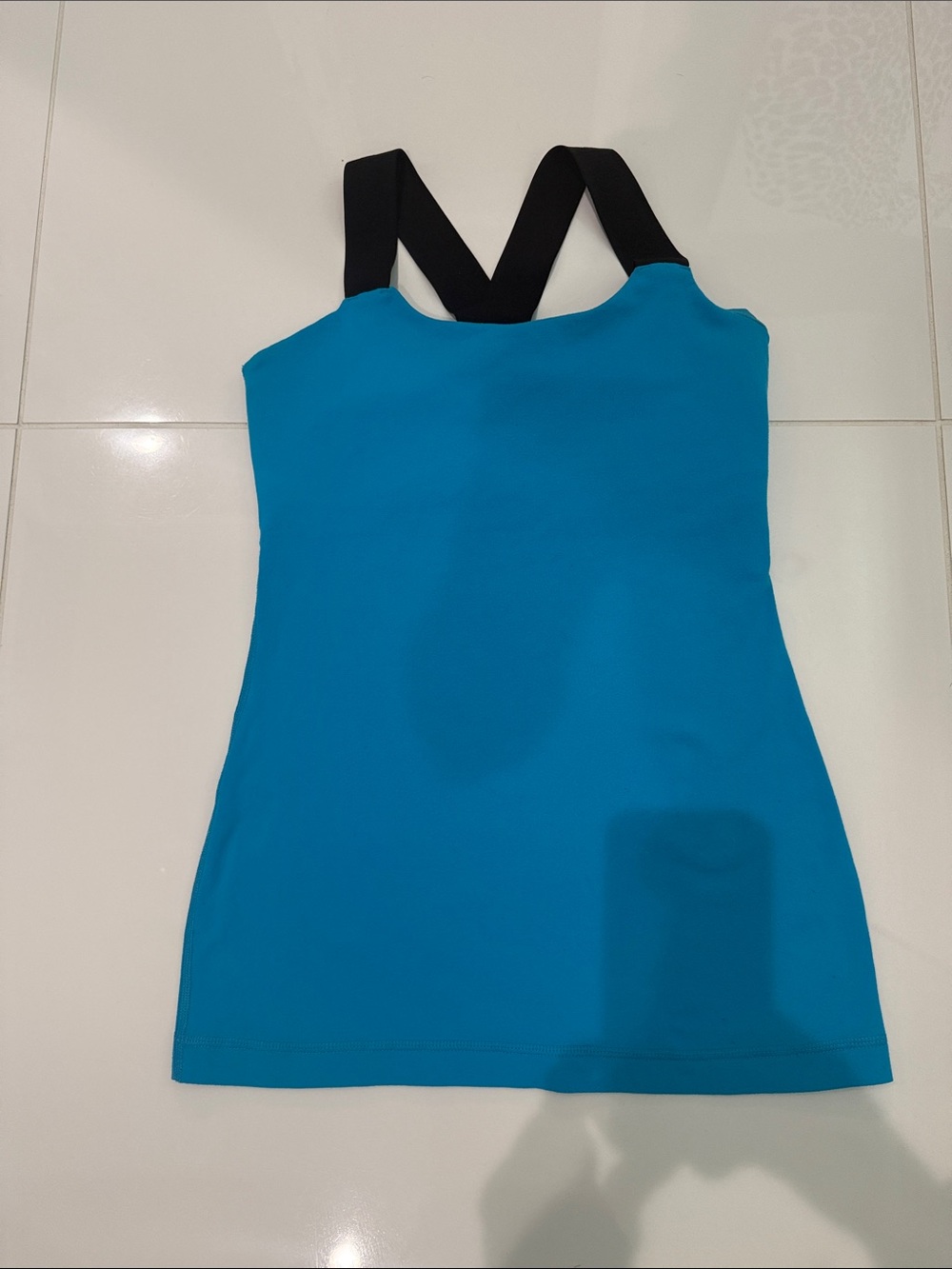 lululemon athletica Turquoise Tank with Black Crossback Straps